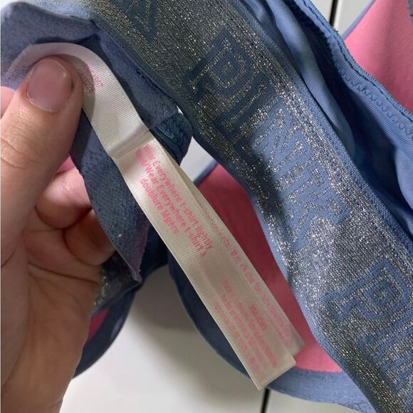 PINK Victoria’s Secret 36B Blue Logo Band T Shirt Bra - Picture 3 of 5